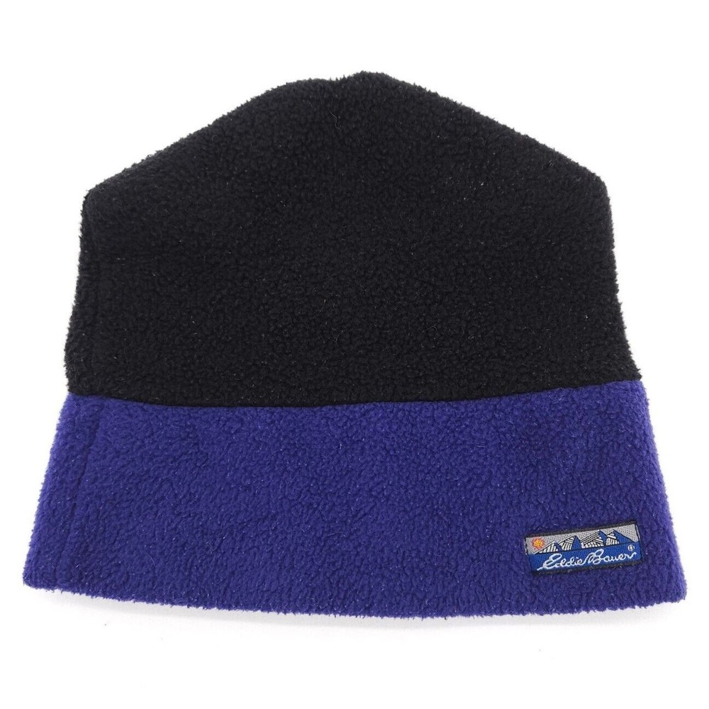 Vintage Eddie Bauer Beanie Hat One Size Knit Watch Skull‎ Ski Cap Black USA Made